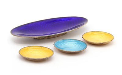 Lot 95 - A group of three Norwegian silver gilt pin dishes