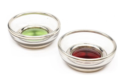 Lot 99 - A pair of Austrian silver mounted glass bowls