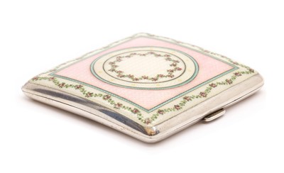 Lot 55 - An Austrian silver and enamelled cigarette case