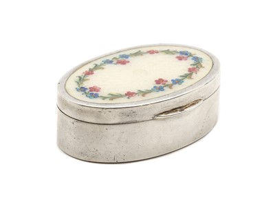 Lot 43 - An Austrian silver enamel pill box
