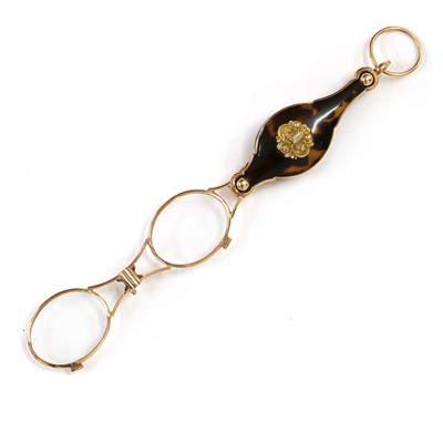 Lot 1357 - A pair of rolled gold tortoiseshell lorgnettes