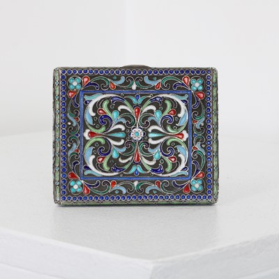 Lot 32 - A Russian style silver and cloisonné cigarette case