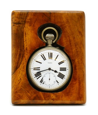 Lot 27 - A silver-plated goliath pocket watch