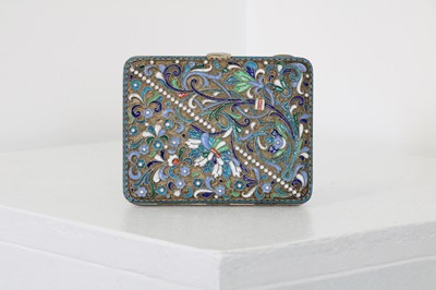 Lot 41 - A silver-gilt and cloisonné enamel cigarette case