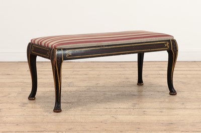 Lot 75 - A Regency simulated rosewood and parcel-gilt long stool