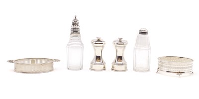 Lot 30 - A pair of silver salt and pepper mills