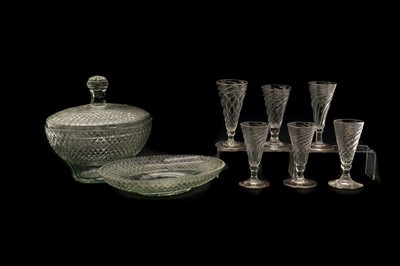 Lot 294 - A matched set of six glass ale flutes
