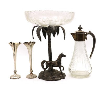 Lot 87 - A silver mounted and cut glass claret jug