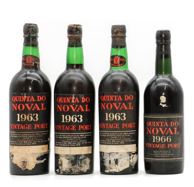 Lot 276 - Quinta do Noval, Vintage Port, 1963 (3) and 1966 (1), four bottles in total
