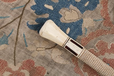 Lot 113 - A marine ivory and inlaid walking stick