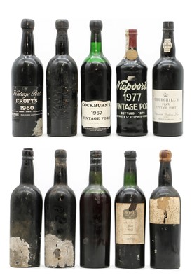 Lot 248 - A selection of Vintage Ports including Taylor, Vintage Port, 1927 (1) and 9 various others