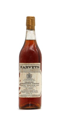Lot 295 - Harveys Grande Champagne Cognac, Frapin Vintage 1943, landed 1963, bottled 1974 (1)