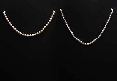 Lot 1342 - Two cultured pearl necklaces