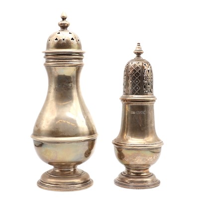 Lot 7 - A silver sugar caster
