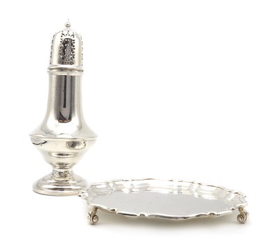 Lot 12 - A silver sugar caster