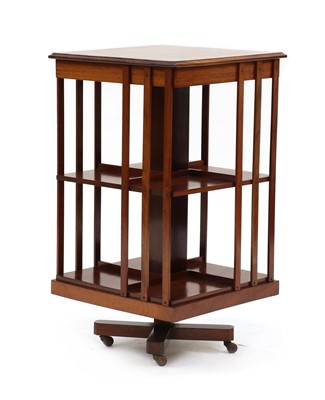 Lot 535 - An Edwardian walnut revolving bookcase