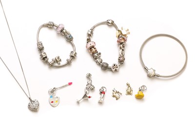 Lot 1252 - Three Pandora bracelets