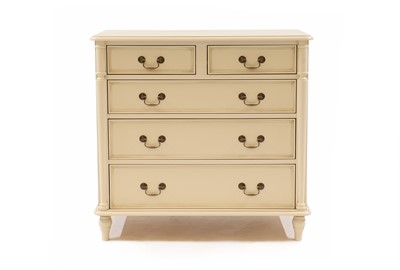 Lot 587 - A painted wood chest of drawers