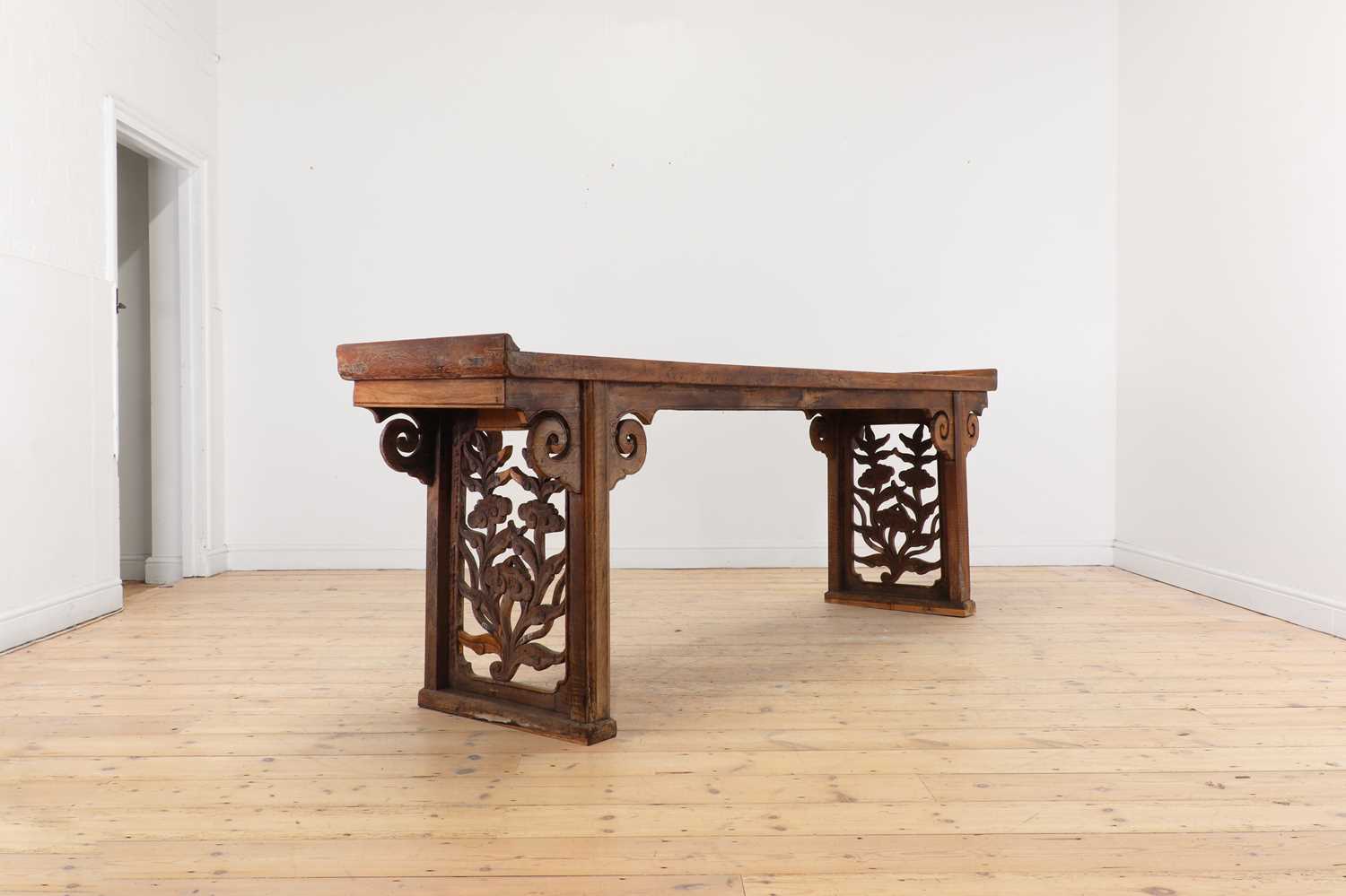 Lot 238 - A large elm altar table