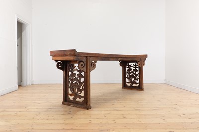 Lot 238 - A large elm altar table