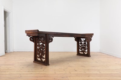 Lot 238 - A large elm altar table