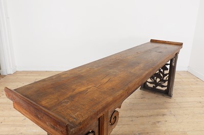 Lot 238 - A large elm altar table