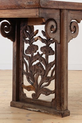 Lot 238 - A large elm altar table