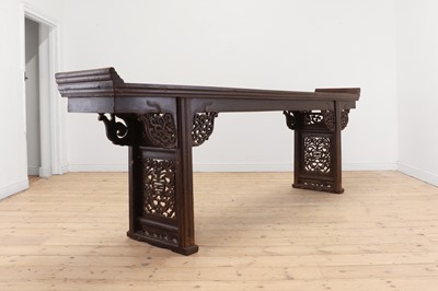 Lot 244 - A large elm altar table