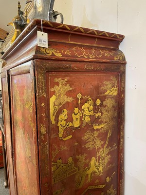 Lot 262 - An export red lacquer and gilt cabinet