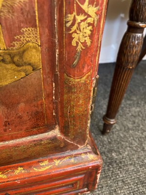 Lot 262 - An export red lacquer and gilt cabinet