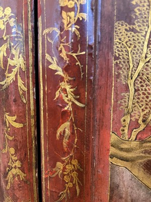 Lot 262 - An export red lacquer and gilt cabinet