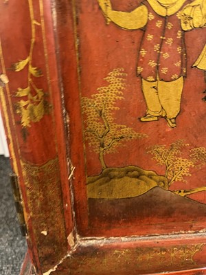 Lot 262 - An export red lacquer and gilt cabinet