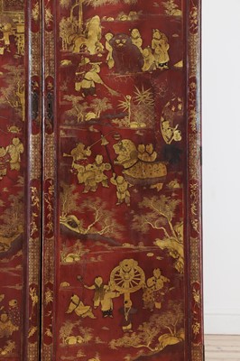 Lot 262 - An export red lacquer and gilt cabinet