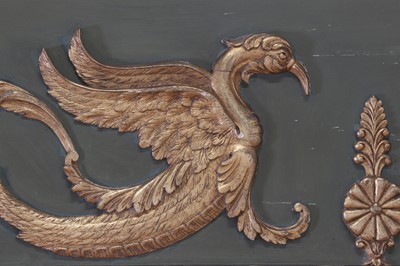 Lot 236 - An Empire painted and parcel-gilt trumeau mirror
