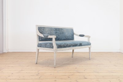 Lot 241 - A Gustavian painted pine settee