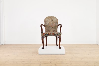 Lot 261 - A George I walnut shepherd's crook armchair