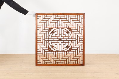 Lot 285 - A pine openwork screen panel