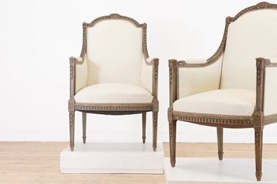 Lot 293 - A pair of Louis XVI-style painted bergères