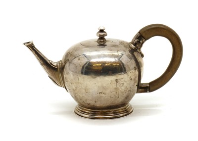 Lot 15 - A small silver Queen Anne-style teapot