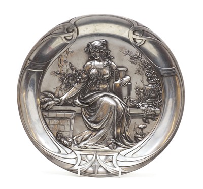 Lot 333 - A WMF pewter dish