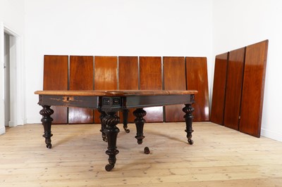 Lot 149 - A large Victorian oak extending dining table by Eadon & Son, Sheffield