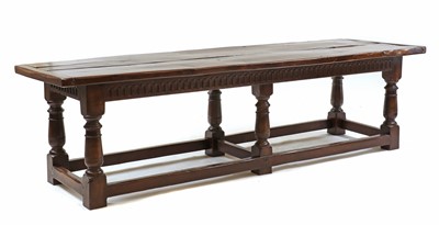 Lot 551 - A 17th century style oak refectory table