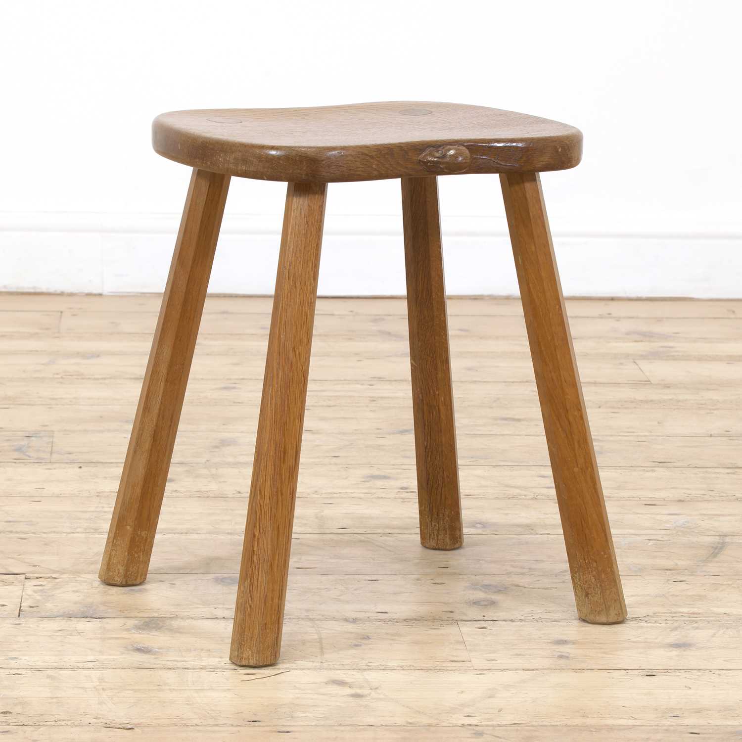 Lot 99 - A Robert 'Mouseman' Thompson oak cow stool