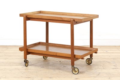 Lot 391 - A Danish teak two-tier trolley