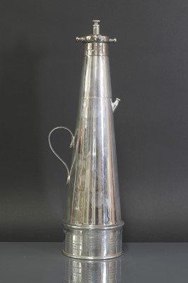 Lot 111 - A Mappin and Webb silver-plated 'The Thirst Extinguisher' cocktail shaker