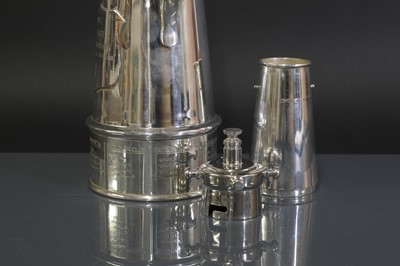 Lot 111 - A Mappin and Webb silver-plated 'The Thirst Extinguisher' cocktail shaker