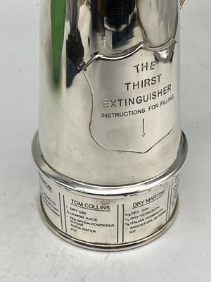 Lot 111 - A Mappin and Webb silver-plated 'The Thirst Extinguisher' cocktail shaker
