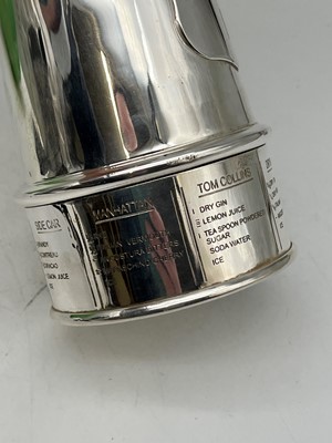 Lot 111 - A Mappin and Webb silver-plated 'The Thirst Extinguisher' cocktail shaker