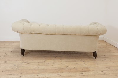 Lot 639 - A Victorian button back synthetic suede chesterfield sofa