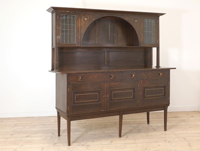 Lot 49 - An Arts and Crafts inlaid oak sideboard